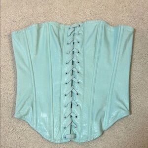Light Blue Lace-Up Corset